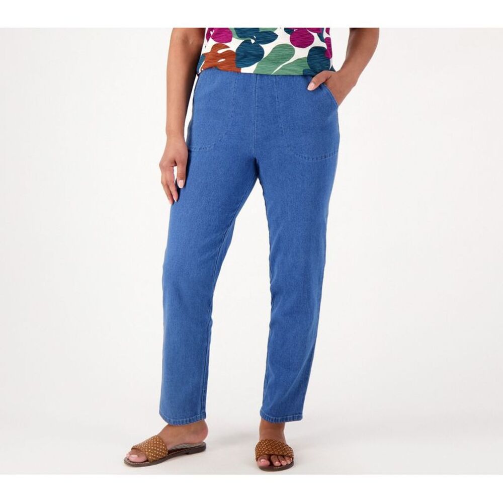Liberare Women's Pants Sz S Denim & Co. Original Waist Side Pocket Blue A600870